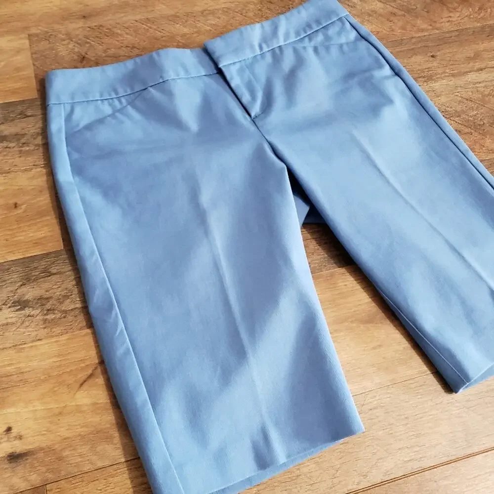 Ecru Shorts Sky Blue The Atkins Bermuda Stretch Golf Sporty Size 4 Preppy Active - Picture 3 of 9